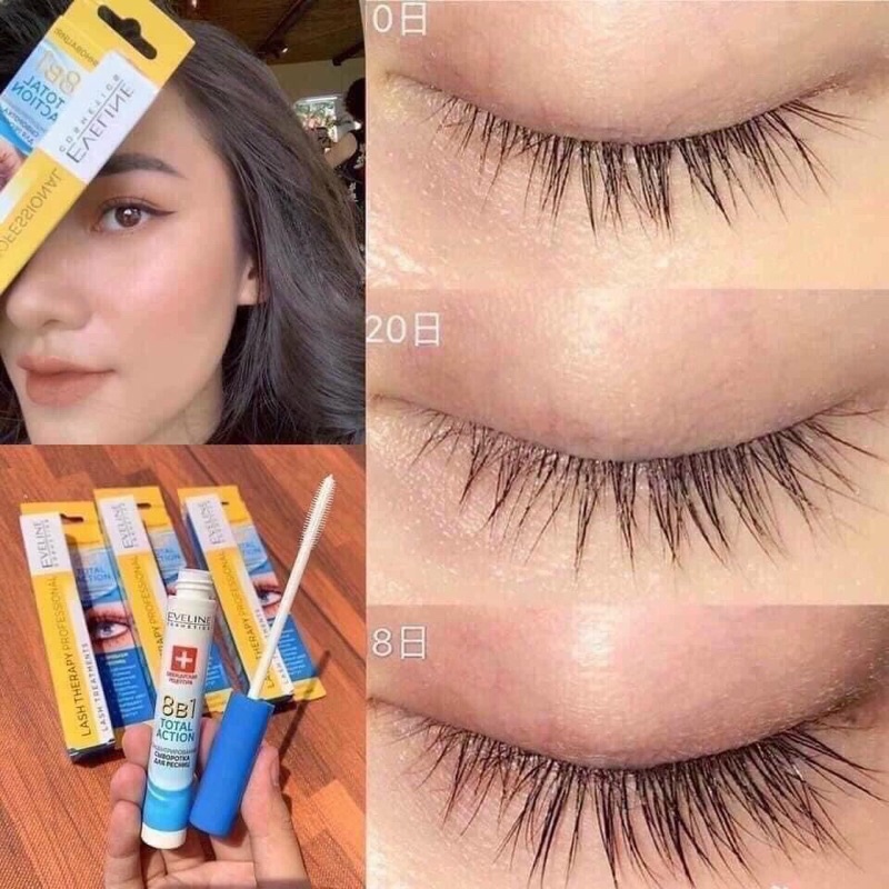 DƯỠNG MI EVELINE 8 IN 1 TOTAL ACTION LASH THERAPY LÀM DÀY VÀ DÀI MI