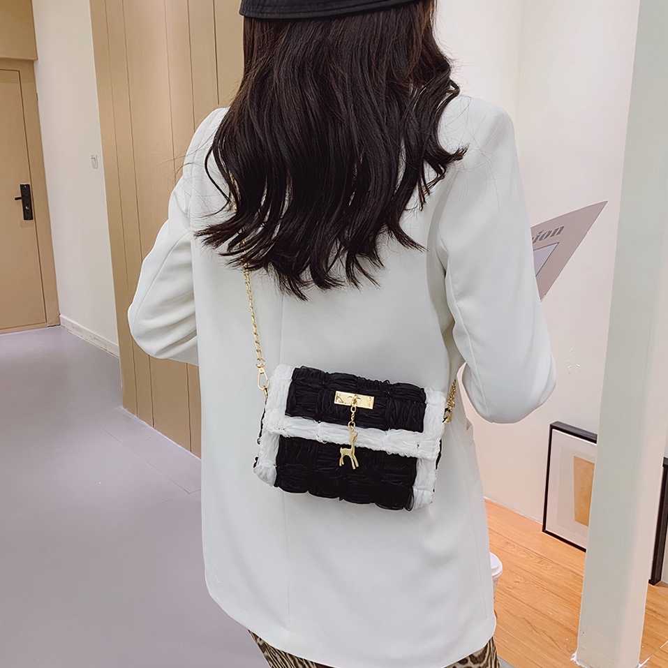 Túi tự đan handmade, túi đeo chéo ruy băng phối màu thời trang Hàn Quốc - Bộ phụ kiện đầy đủ LX303