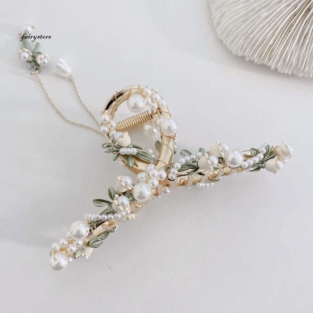 Fairystore| Kẹp Tóc Đính Ngọc Trai Giả Phong Cách Vintage