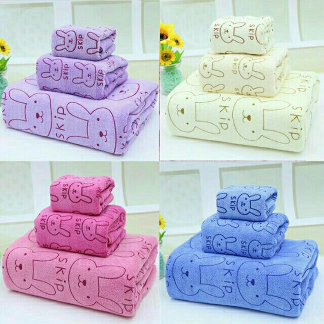 Sét 3 khăn tắm mặt gội 1m kiba thái lan