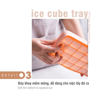 [Có nắp] Khay khuôn làm đá silicon
