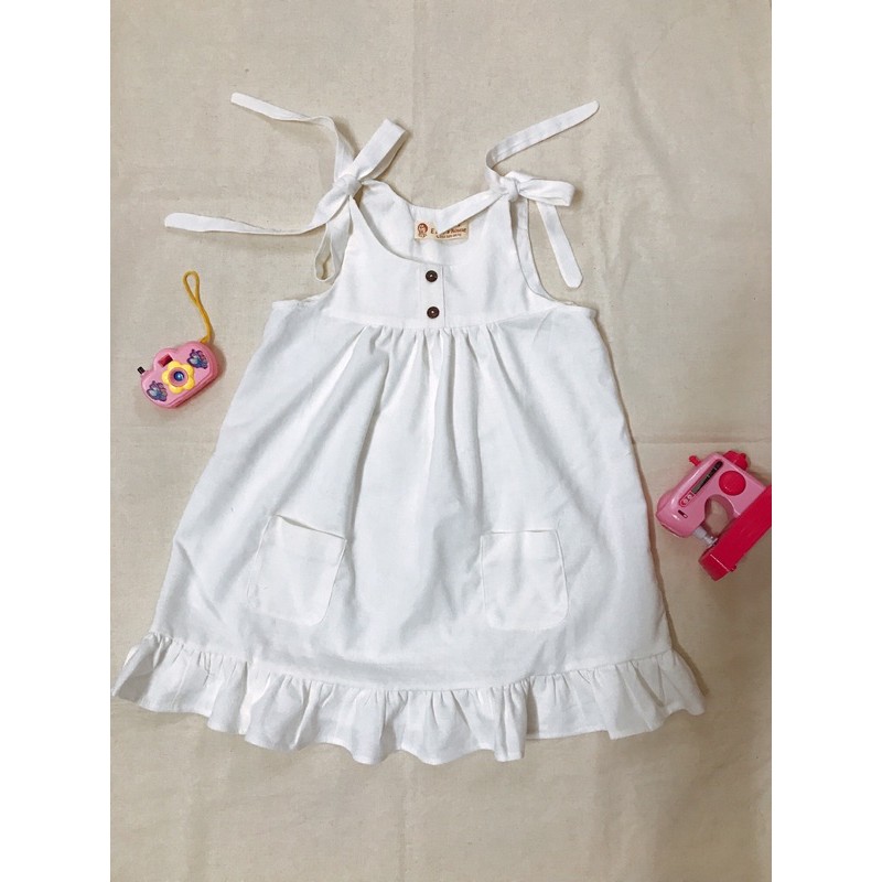 Đầm Linen trắng cho bé