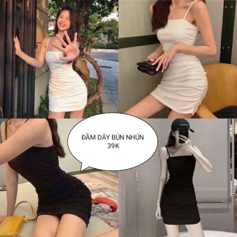 Đầm body bún nhún