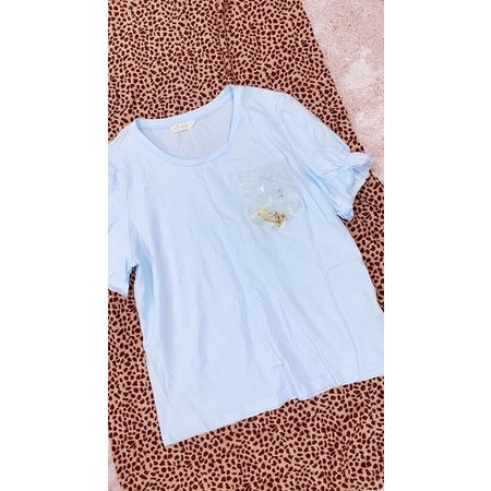 Áo thun xanh nhạt túi dẻo.A01