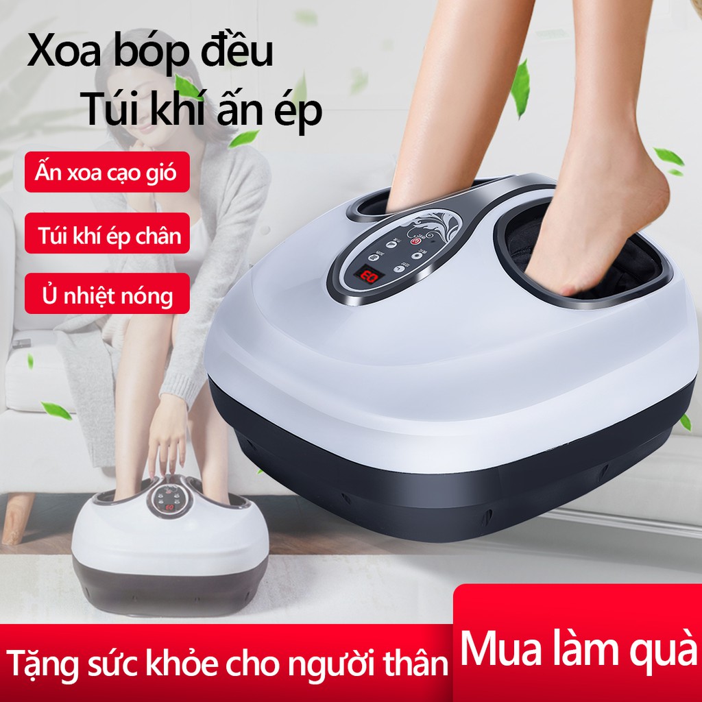 Máy massage chân  trị liệu cao cấp có túi khí JIASHENGDA ấn bóp điểm huyệt chườm nhiệt nóng  vải lót có thể tháo giặt