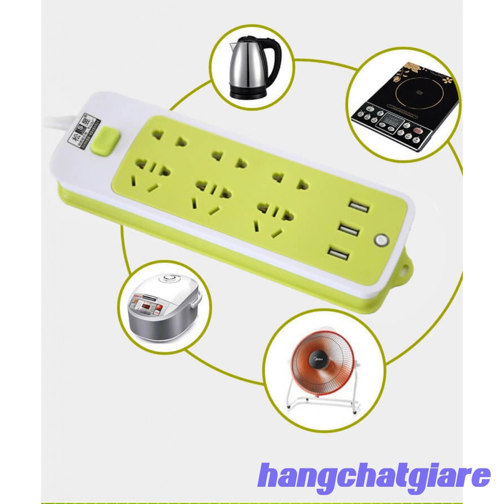 [FREESHIP❤️]Ổ Điện Đa Năng Chống Giật 3 Cổng USB và 9 Ổ Cắm.