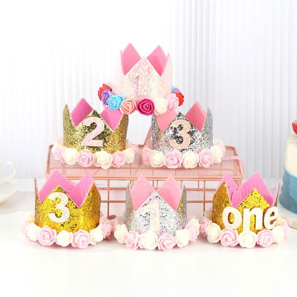 Mũ Đội Mừng Sinh Nhật 1 / 2 / 3 / half / one Gender Reveal Prince / Princess
