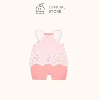 JS066 Bộ body cộc tay La Pomme Hoa ren - Trắng