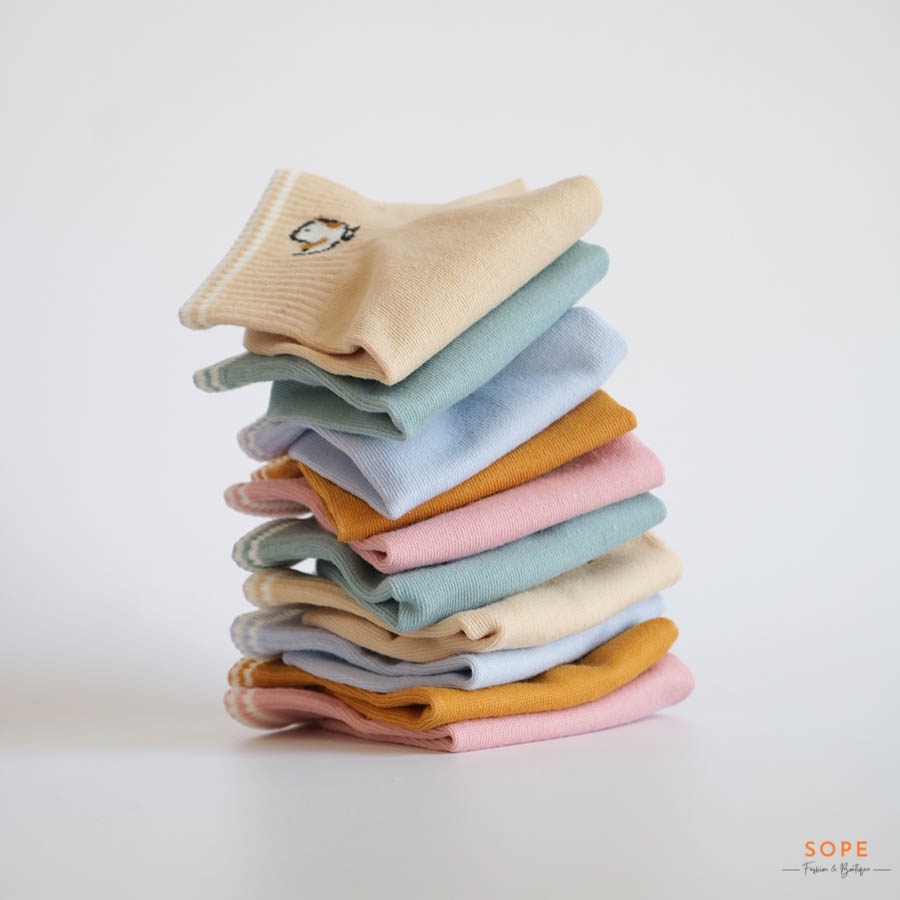 Tất cổ ngắn họa tiết hình gà con đáng yêu, set tất vớ chất liệu vải co giãn bốn chiều - Sope Shop