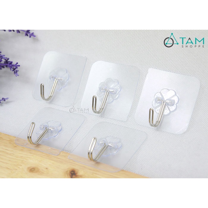 Móc treo tường chịu lực siêu dính trong suốt, Móc Treo bằng Thép Đa Năng Bám Cực Chắc