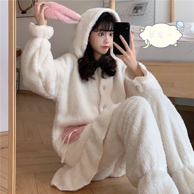 (Order 10 ngày)_Bộ Ngủ Thỏ Túi Tim 2 Màu Ulzzang N19 | BigBuy360 - bigbuy360.vn