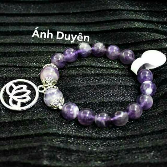 Thạch anh tím mix charm bạc thái