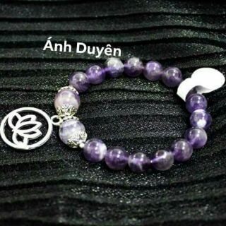 Thạch anh tím mix charm bạc thái