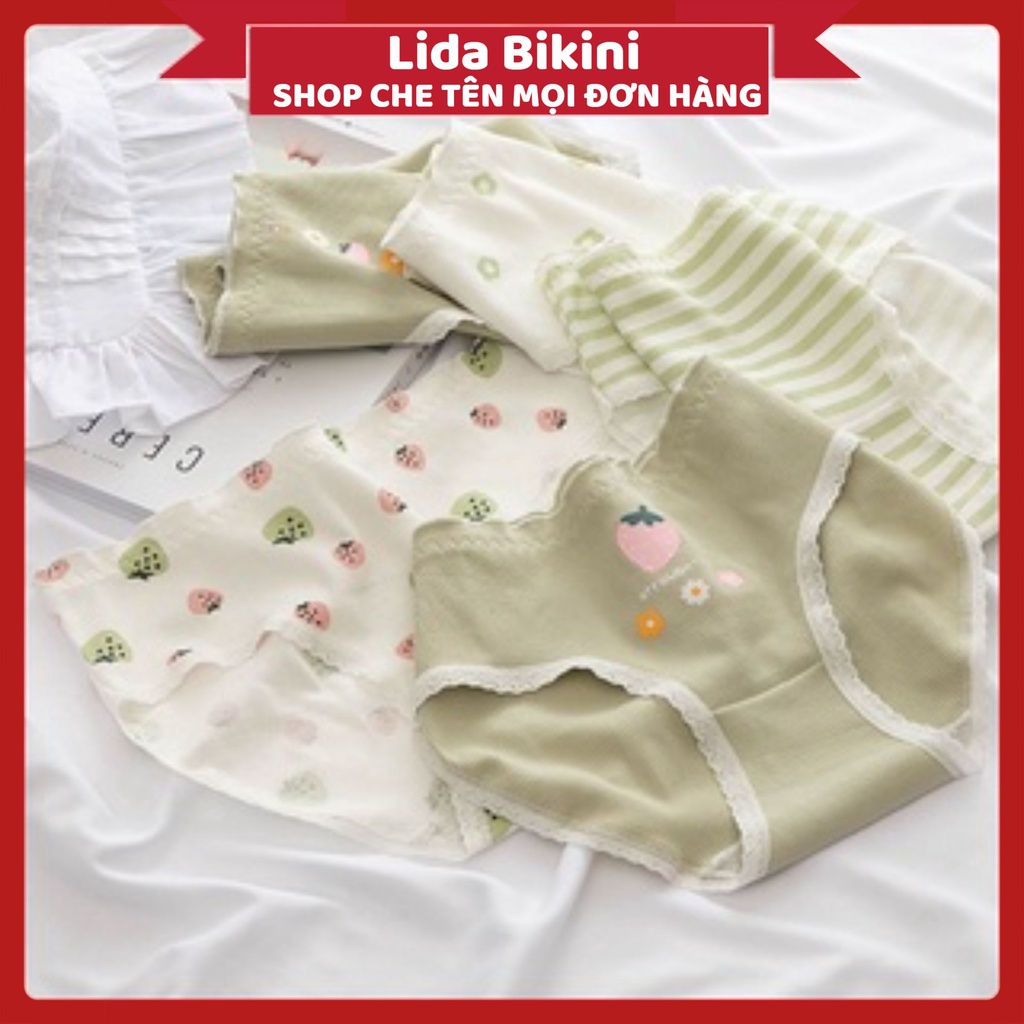 Quần Lót Nữ - Quần Lót Nữ Cotton gân tăm viền ren mềm mại kháng khuẩn tôn dáng sexy mẫu DAN STORE L1011