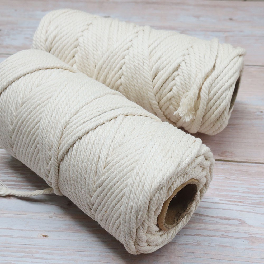 Dây thừng cotton trắng ngà làm macrame
