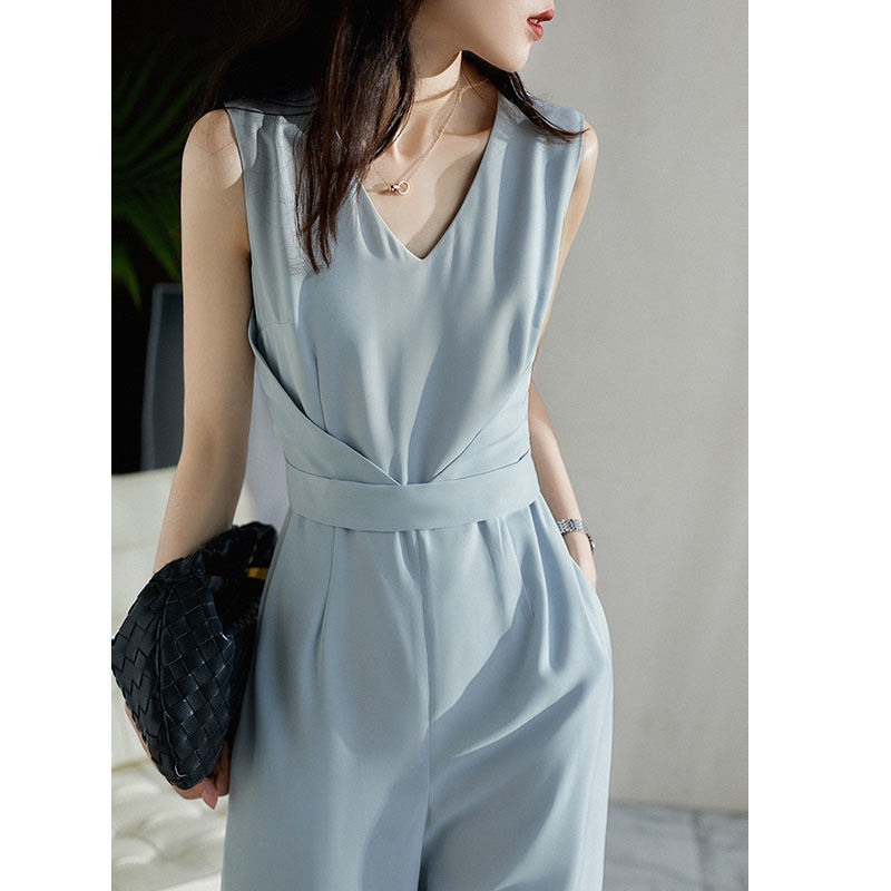 Jumpsuit Không Tay Phong Cách Phương Tây Thời Trang Mùa Hè 2022 Chất Lượng Cao Cho Nữ