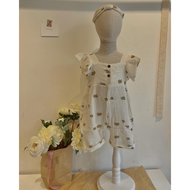 Romper cánh tiên + turban hoạ tiết mùa hè Nanci room