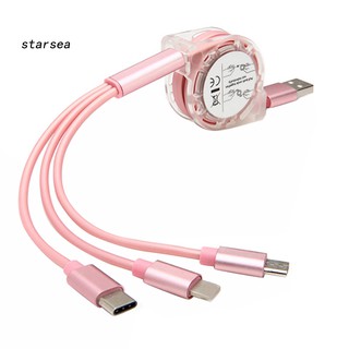 Cáp Sạc Nhanh 3 Trong 1 2a Cổng Micro Usb Type C Cho Android Iphone