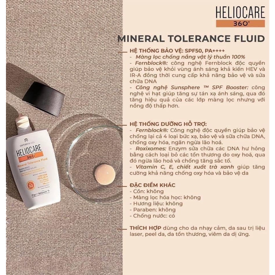 Kem Chống Nắng Heliocare Water gel/Tolerance Fluid