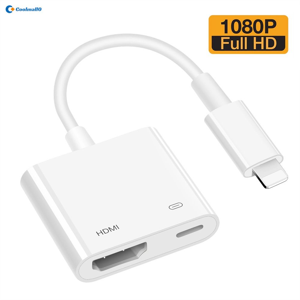 Đầu chuyển đổi lightning sang HDMI TV 1080P HD kỹ thuật số AV cho iPhone iPad sang TV màn hình Lightning HDMI Coolmall0