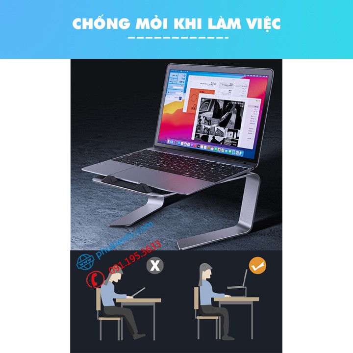 Giá Đỡ Laptop Stand Notebook Macbook Surface P49 - Kệ Đỡ Máy tính xách tay -  Hợp kim nhôm - Kiêm tản nhiệt