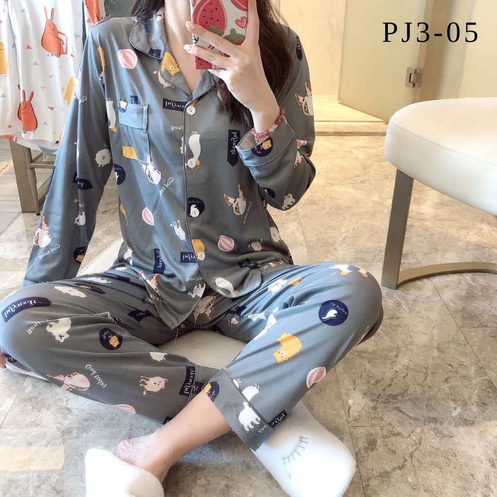 BỘ PIJAMA DÀI TAY COTTON THUN HỌA TIẾT XINH XẮN HÀNG QUẢNG CHÂU CÓ SẴN PHẦN 2 | WebRaoVat - webraovat.net.vn