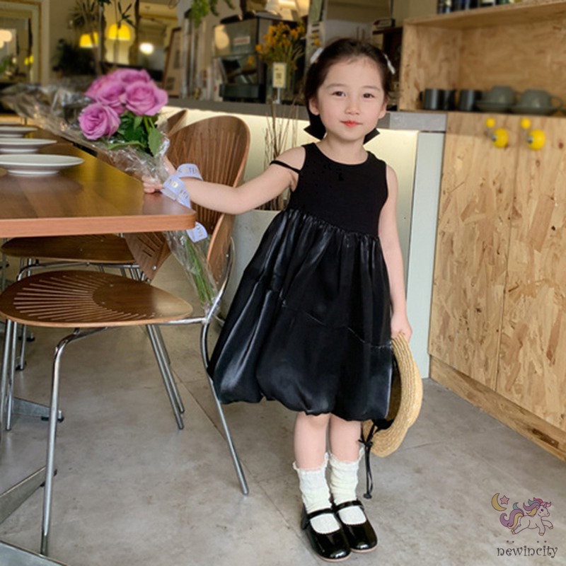 Đầm Công Chúa Không Tay Hở Vai Phong Cách Hàn Quốc Ngọt Ngào Dành Cho Bé Gái