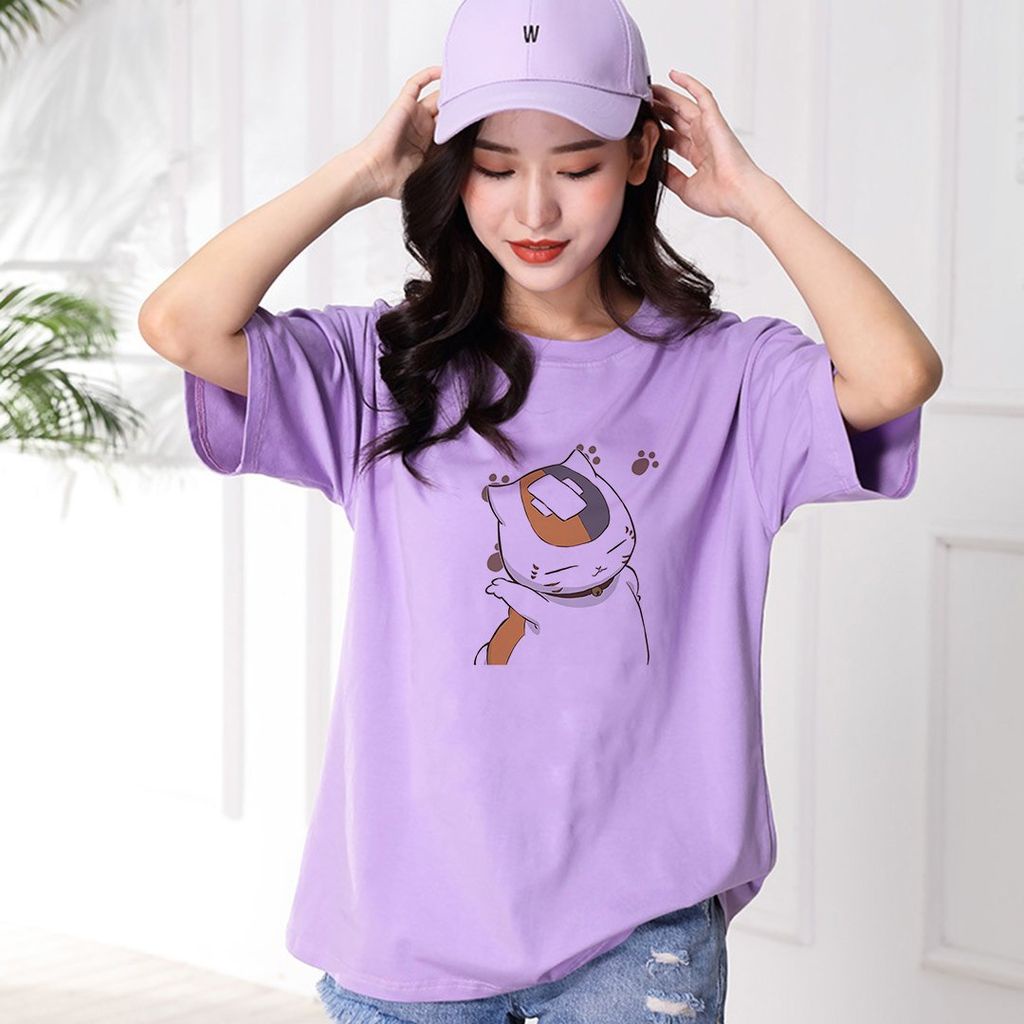Áo Thun Tay Lỡ In Mèo Trắng - Cotton Form Rộng Unisex Nam Nữ | Đầy Đủ Hình Ảnh | 1999 Brand | BigBuy360 - bigbuy360.vn
