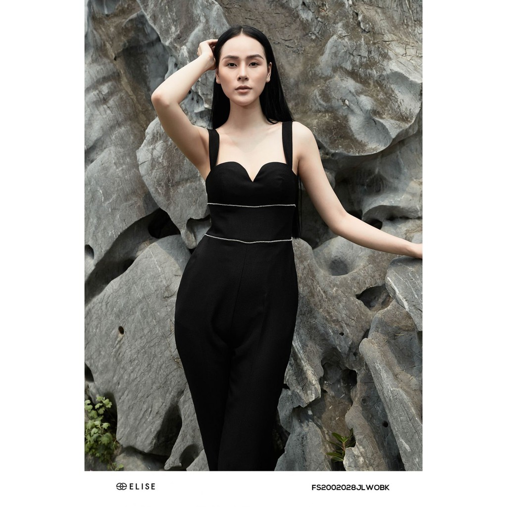 Jumpsuit đen đính thiết kế (2D) Elise FS2002028JLWOBK | BigBuy360 - bigbuy360.vn