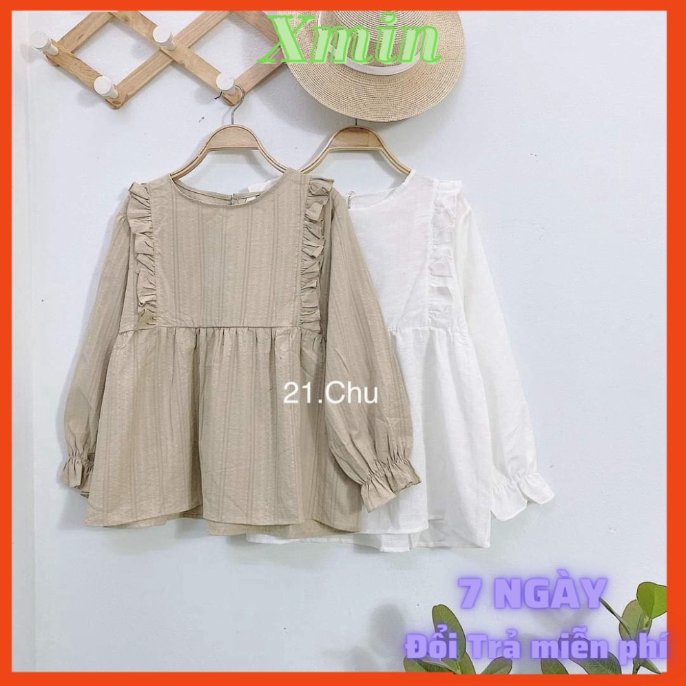 áo babydoll tay bèo tiểu thư hàng QC A282 thời trang xmin