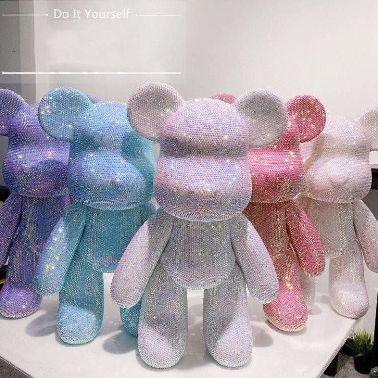 Gấu đính đá Bearbrick handmade size 18cm - cao cấp cho mọi lứa tuổi
