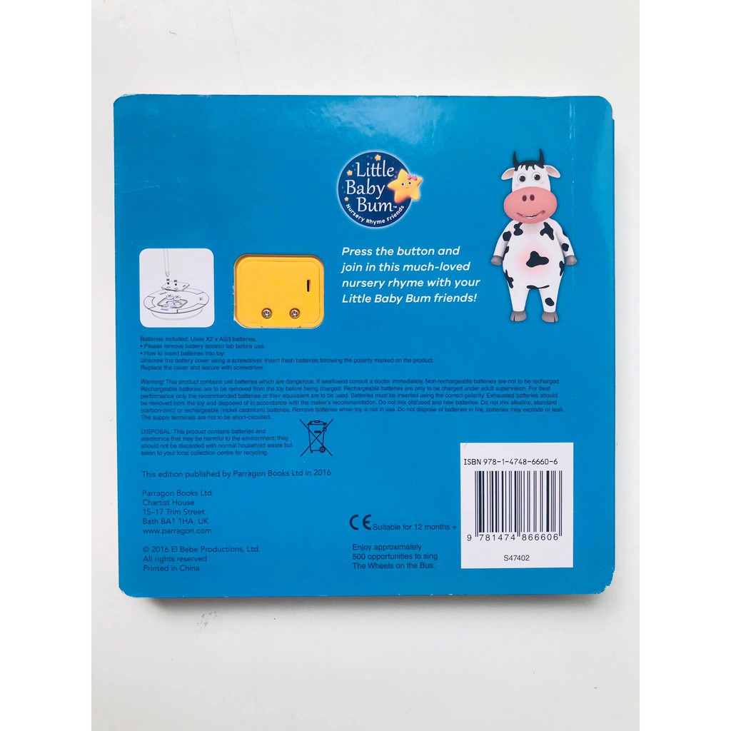 Sách : Little Baby Bum The Wheels on the Bus : A Sing-Along Sound Book - Dành Cho Bé Từ 1 tuổi