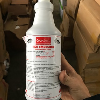 Phân bón lá fish emulsion đạm cá cô đặc, dinh dưỡng tinh khiết chai 1 lít