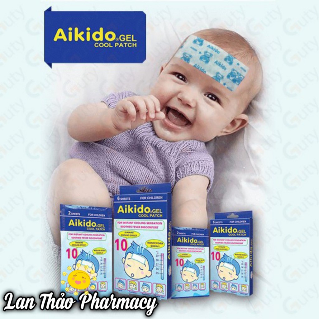 Miếng dán chườm lạnh - dán hạ sốt nhanh Aikido Gel Cool Patch (2 miếng/gói)