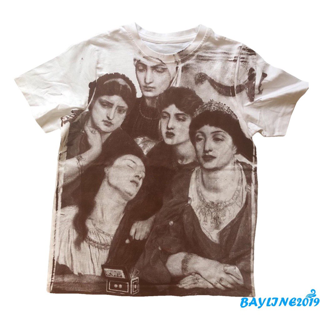 Áo Thun Nữ Tay Ngắn Cổ Tròn Có In Hình Thời Trang Phong Cách