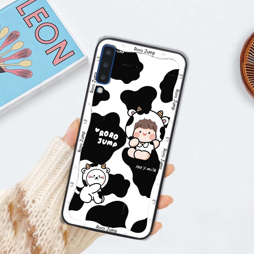 Ốp lưng Samsung A7 2018 / A9 2018 in hình gấu cute,bò sữa 3D cute dễ thương bảo vệ điện thoại.