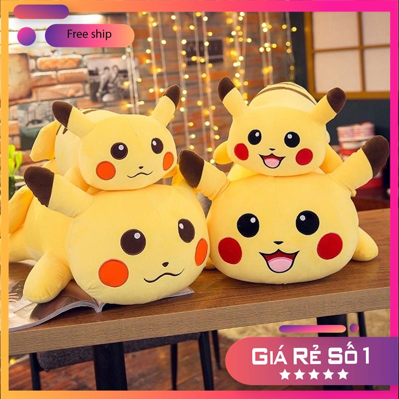 (Freeship) ☄️☄️☄️ GẤU BÔNG PIKACHU-GỐI ÔM PIKACHU-THÚ NHỒI BÔNG PIKACHU MSP65164