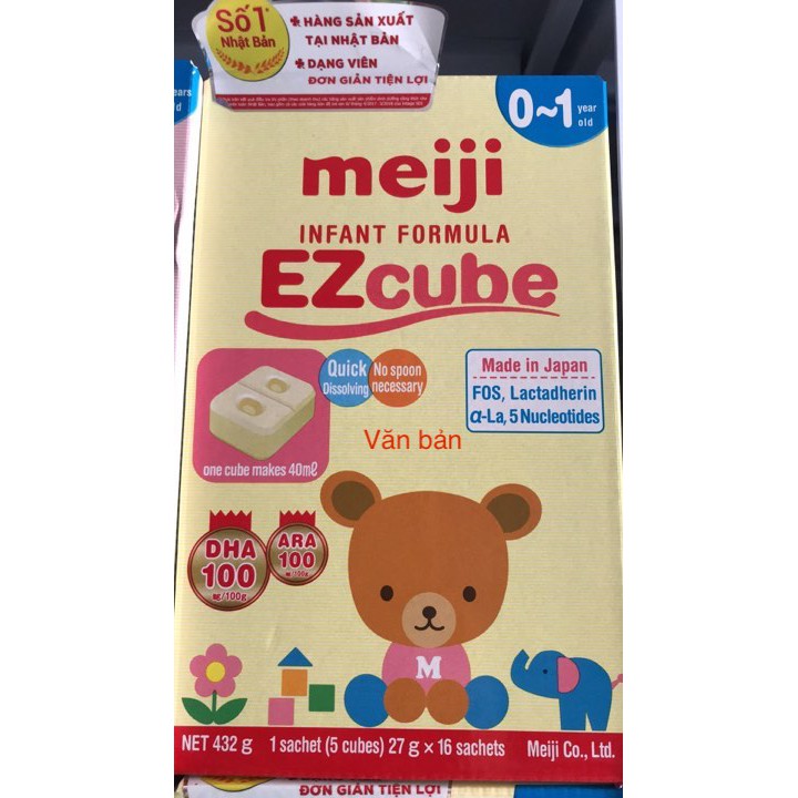 Sữa Meiji Thanh số 0 EZcube 432g (0-1 tuổi)