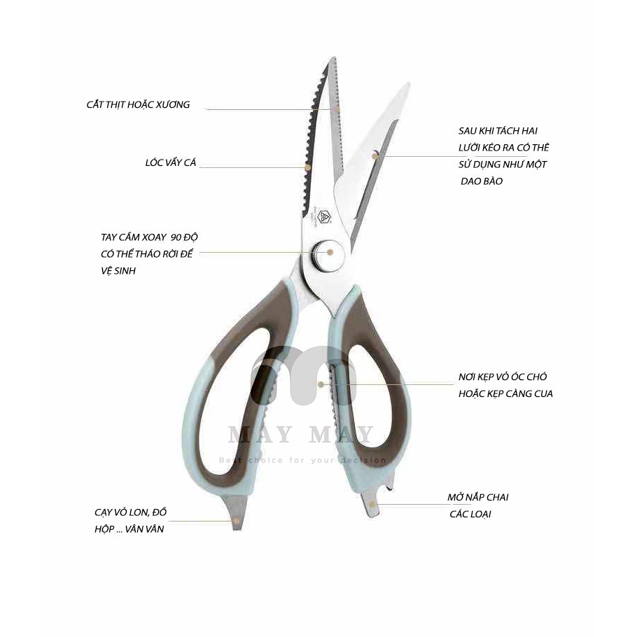 Kéo nhà bếp hãng Pin đa chức năng có bao đựng rất tiện lợi