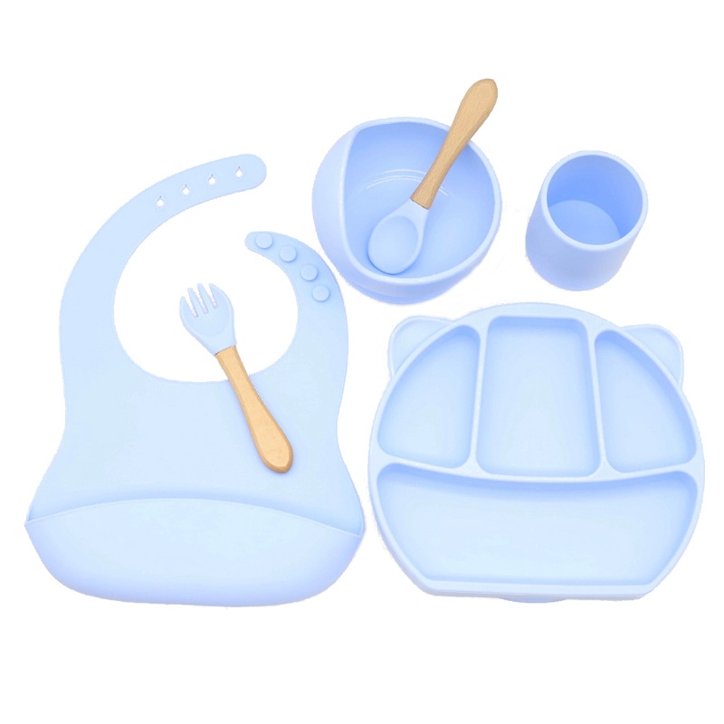 Set 6 Yếm Ăn Bằng Silicon Mềm Điều Chỉnh Được Dành Cho Bé Sơ Sinh