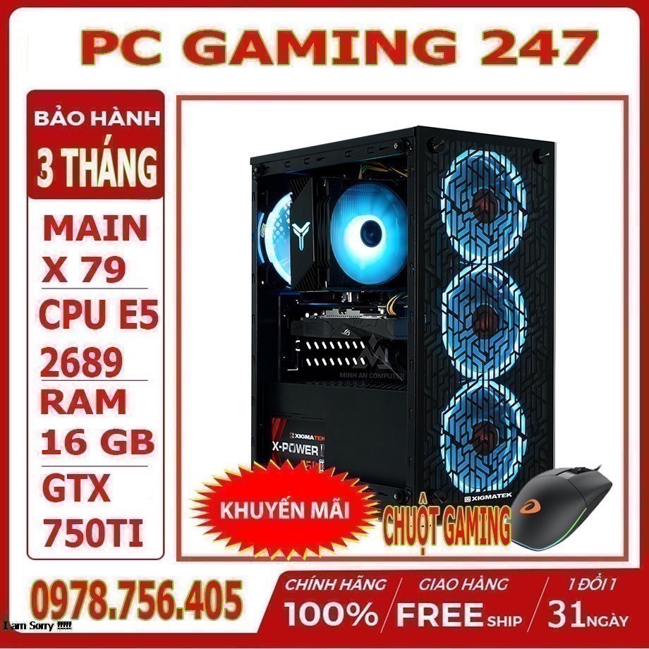 Thùng Máy Tính PC GAMING Chơi Game Online maxsting + QUÀ TẶNG KHỦNG