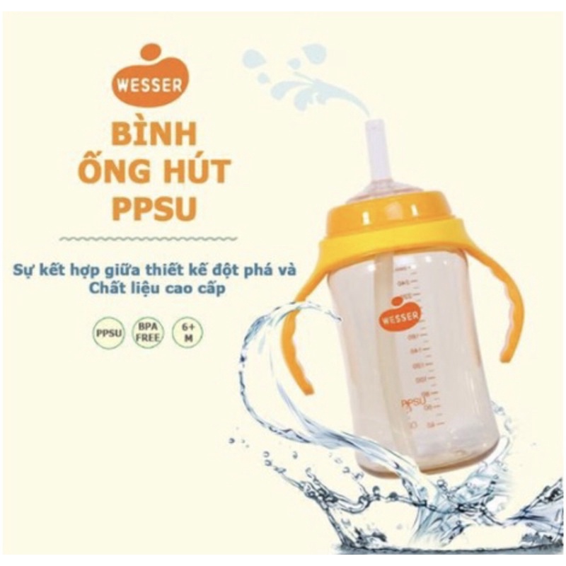 Bình uống nước PPSU  Wesser 260ml.