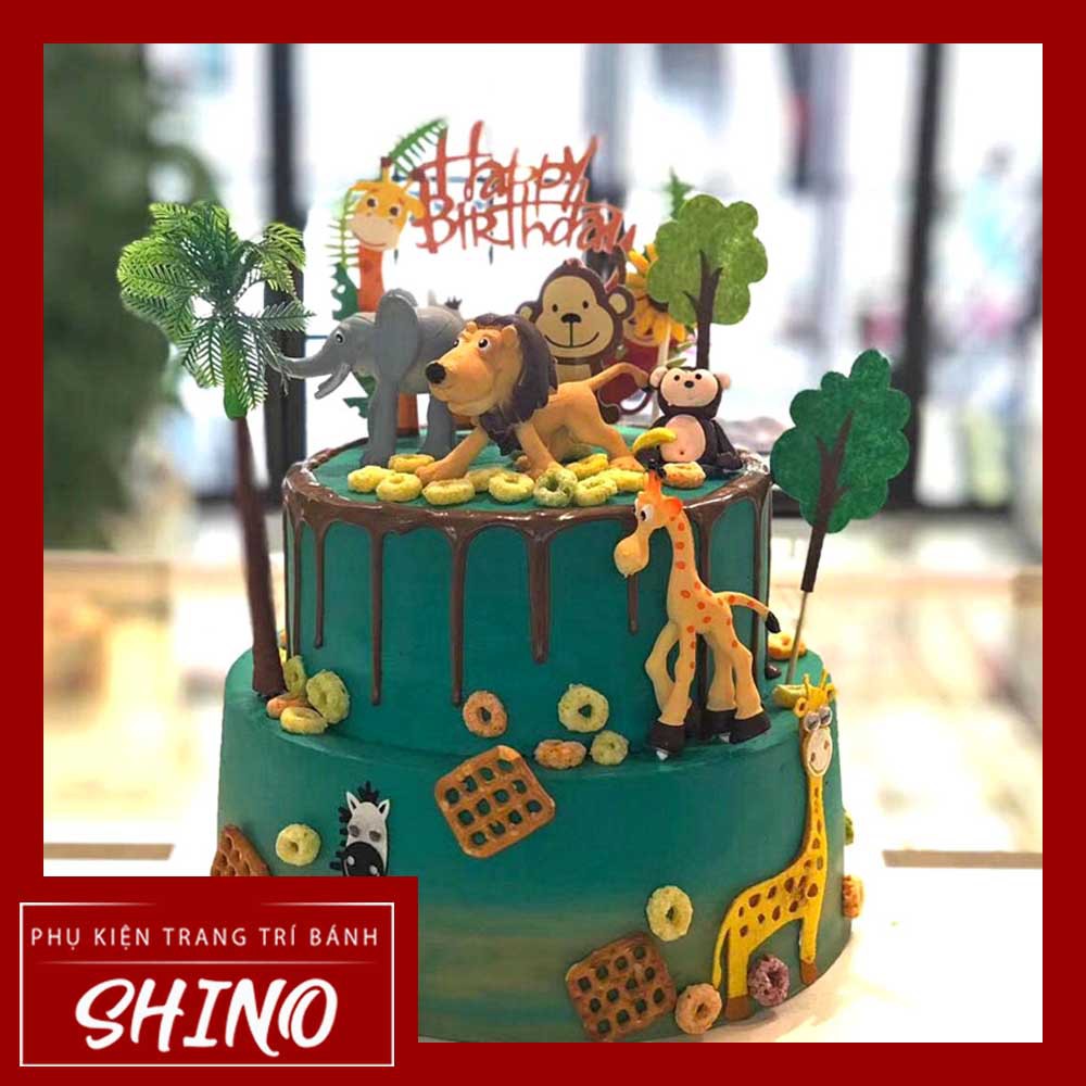 Set đồ chơi động vật hoang dã trang trí bánh