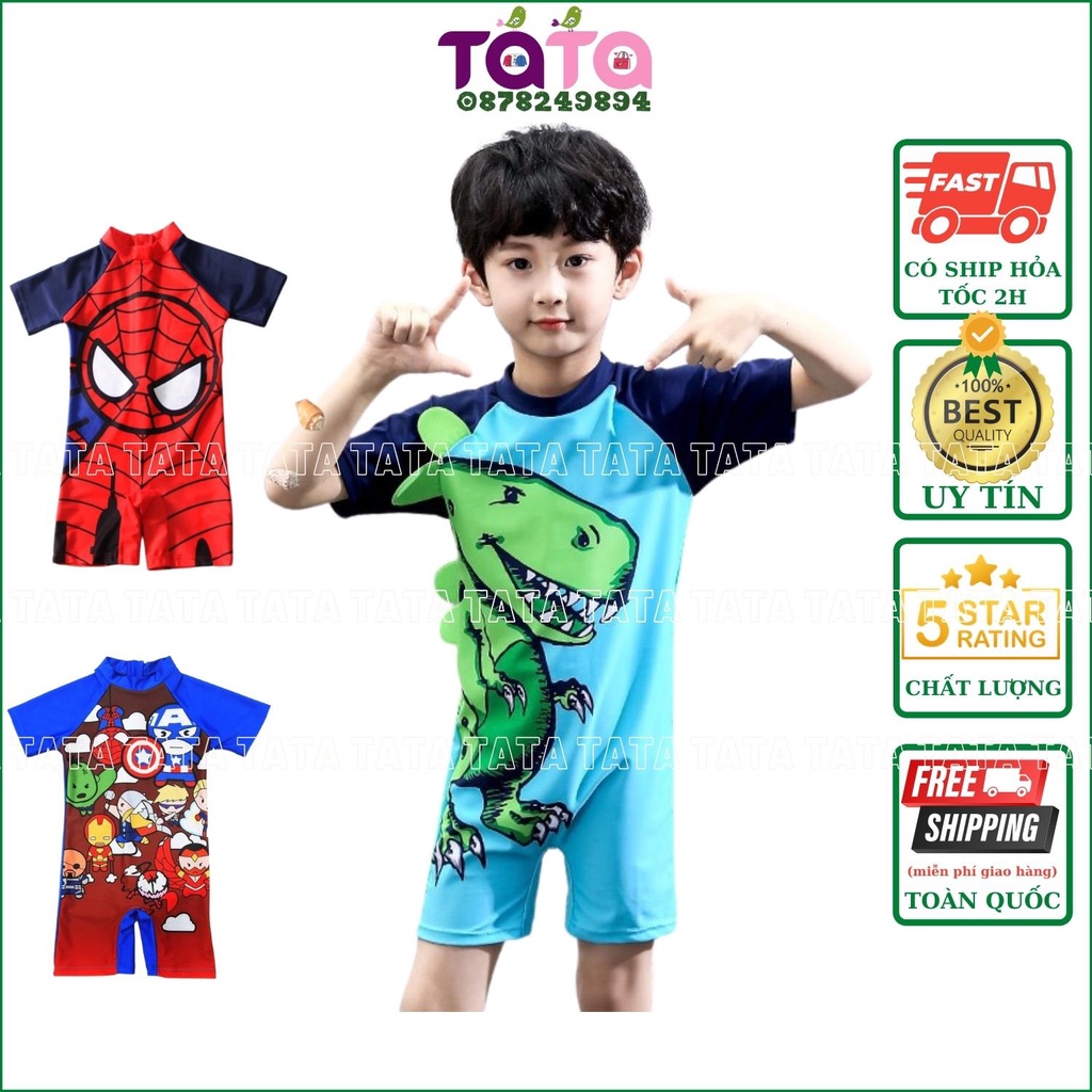 Đồ bơi trẻ em ,bộ đồ bơi trẻ em áo liền quần lửng họa tiết khủng long cho bé trai