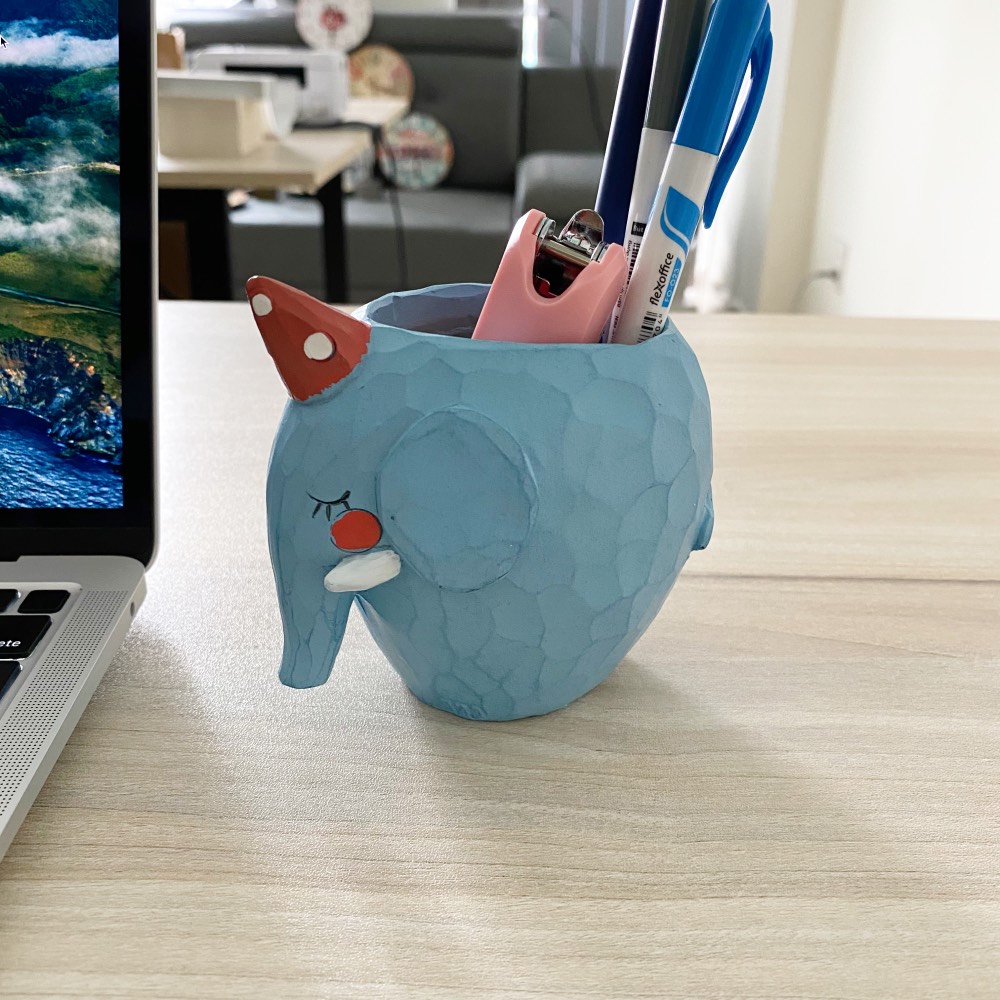 Thú hoạt hình cắm bút, trồng được cây bên trong; văn phòng phẩm dễ thương, trang trí bàn làm việc.
