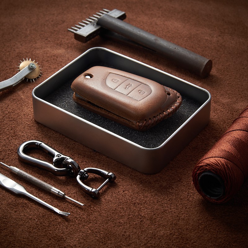 Bao Da Chìa Khóa Ô Tô Handmade Toyota Colora Altis 2015 / Innova 2019 Da Bò opkey