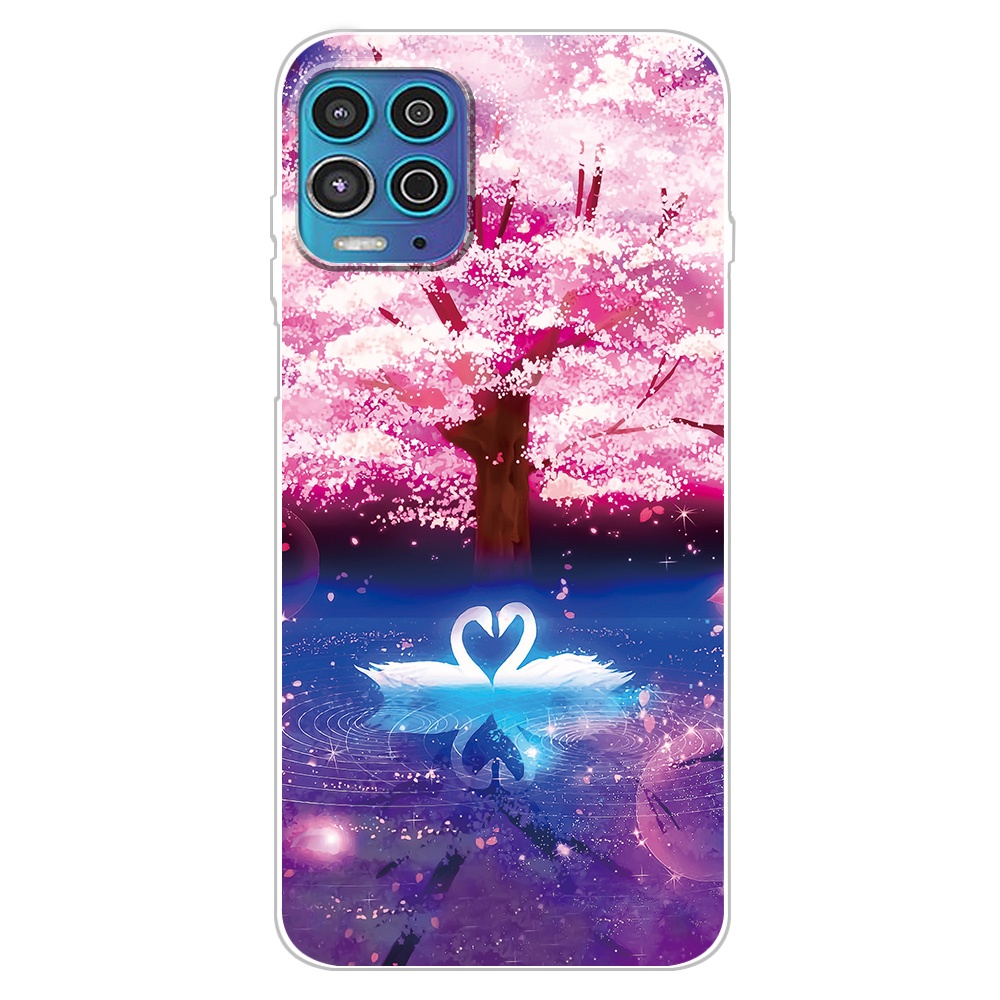 Ốp Lưng Silicone/Tpu In Họa Tiết Hoa Cho Motorola Moto G100