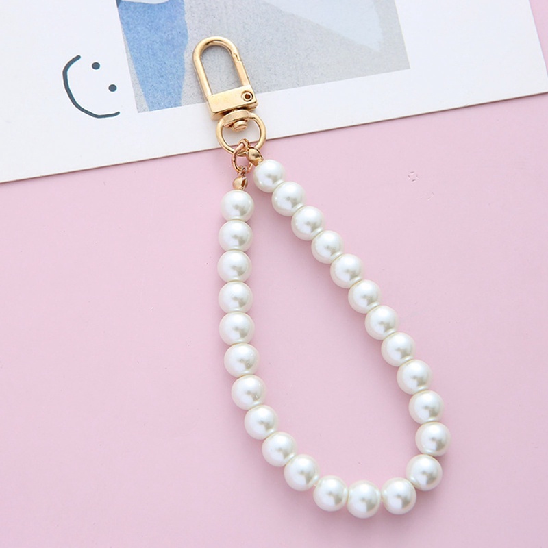 Lxsm Móc Khóa Hình Tròn Đính Ngọc Trai Nhỏ Nhắn Dễ Thương Dùng Làm Quà Tặng