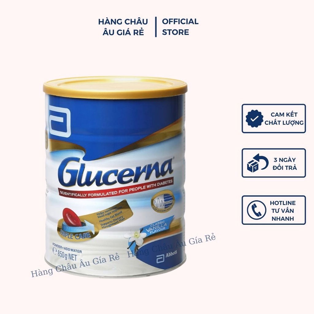 Sữa Glucerna Úc mẫu mới 850g Vani dành cho người tiểu đường