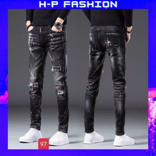 Quần Jean Nam Màu Xám Rách 🔵 𝐅𝐑𝐄𝐄 𝐒𝐇𝐈𝐏 🔵 Quần Nam Đẹp Co Giãn Hàng Quảng Châu Hpfashion - Qjnhp076